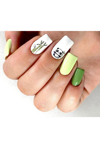 Love Panda Tırnak Dövmesi Tırnak Tattoo Nail Art Tırnak Sticker