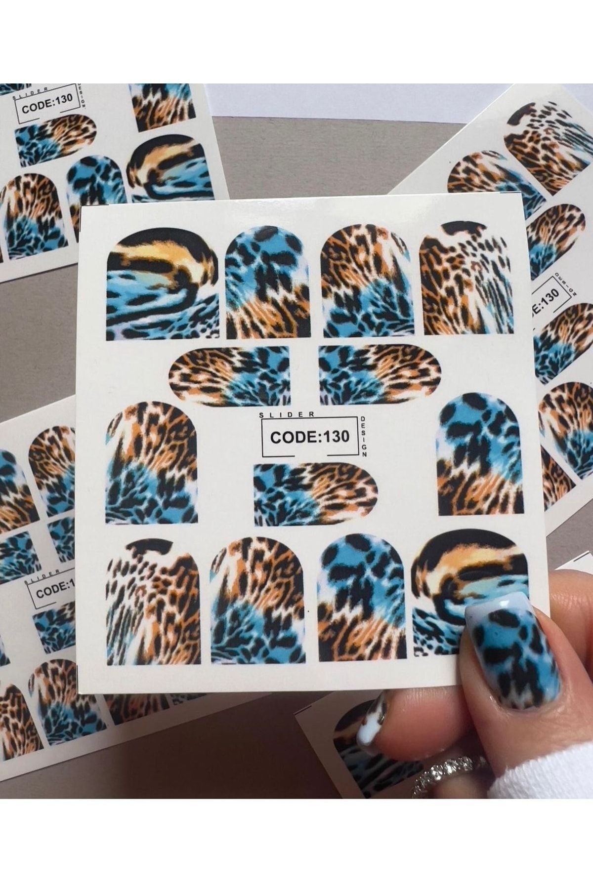 Leopar Desenli Tırnak Dövmesi Tırnak Tattoo Nail Art Tırnak Sticker