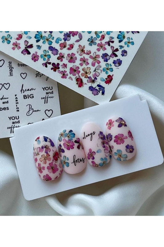 Gül Desenli Tırnak Dövmesi Tırnak Tattoo Nail Art Tırnak Sticker