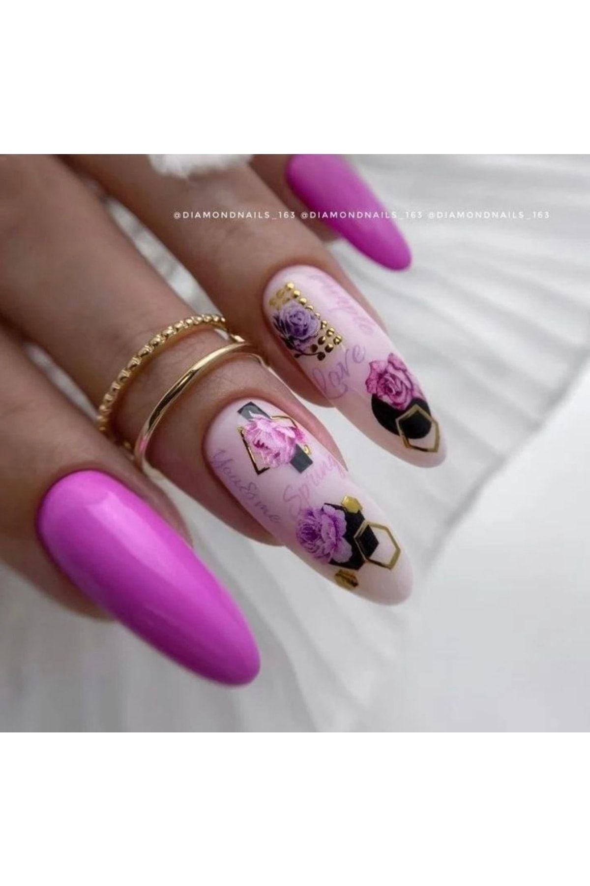 Gül Desenli Tırnak Dövmesi Tırnak Tattoo Nail Art Tırnak Sticker