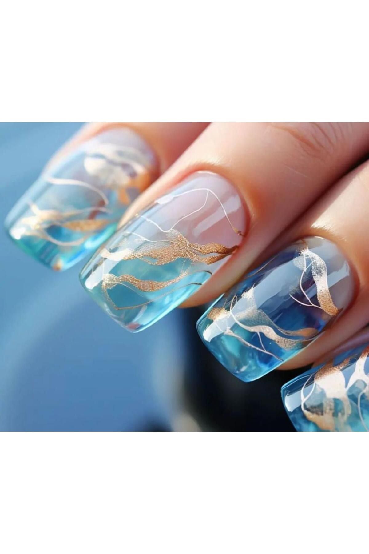 Çizgi Şerit Desenli Tırnak Dövmesi Tırnak Tattoo Nail Art Tırnak Sticker