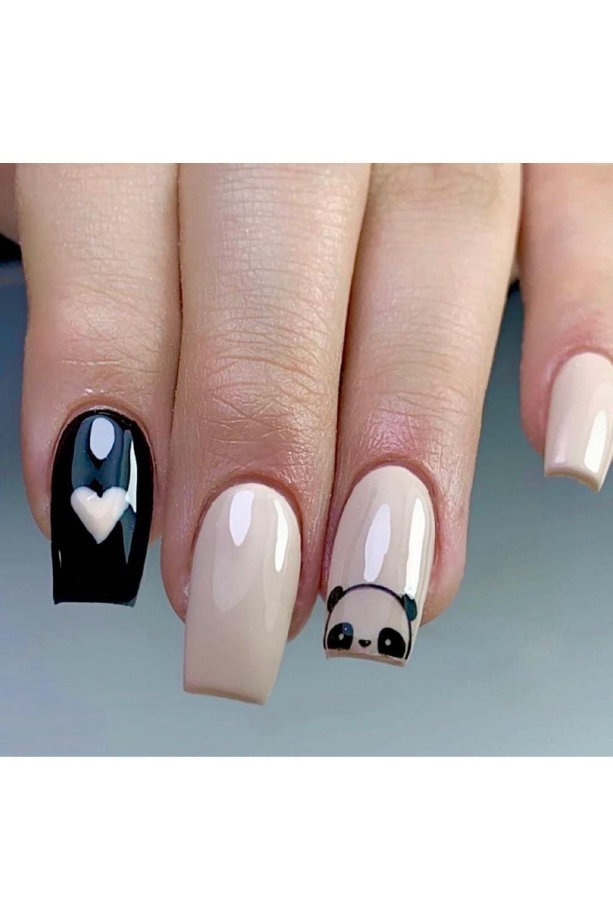 Love Panda Tırnak Dövmesi Tırnak Tattoo Nail Art Tırnak Sticker