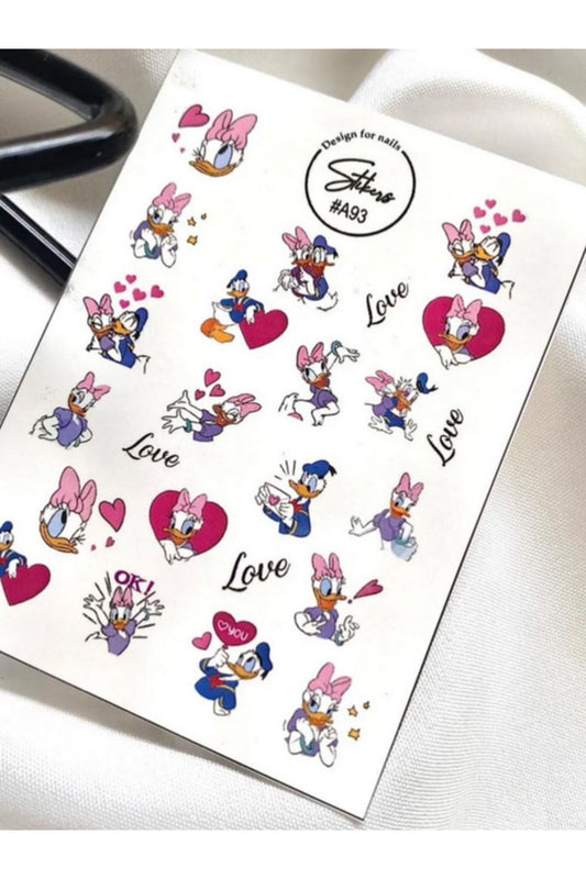 Ordek Desenli Tırnak Dövmesi Tırnak Tattoo Nail Art Tırnak Sticker