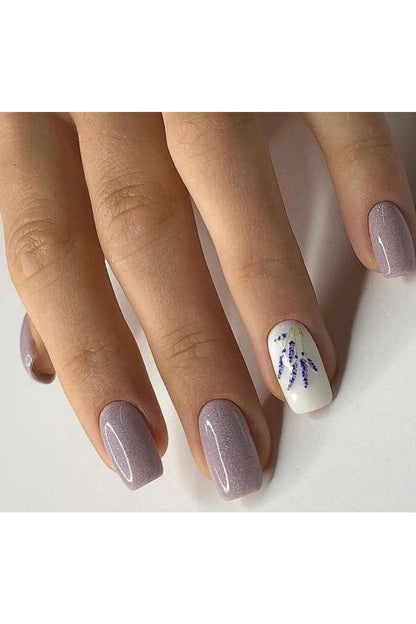 Lavanta Demeti ? Desenli Tırnak Dövmesi Tırnak Tattoo Nail Art Tırnak Sticker