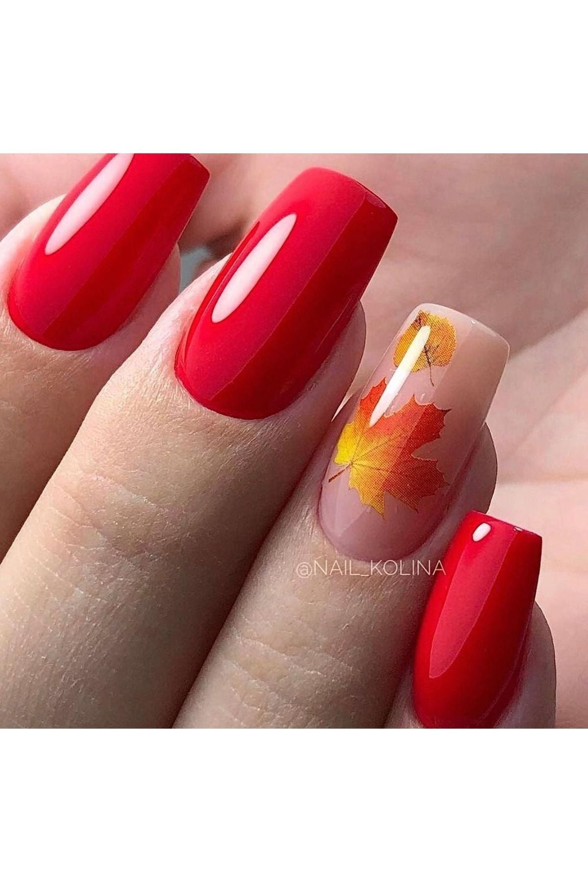 Son Bahar Yaprak Desenli Tırnak Dövmesi Tırnak Tattoo Nail Art Tırnak Sticker