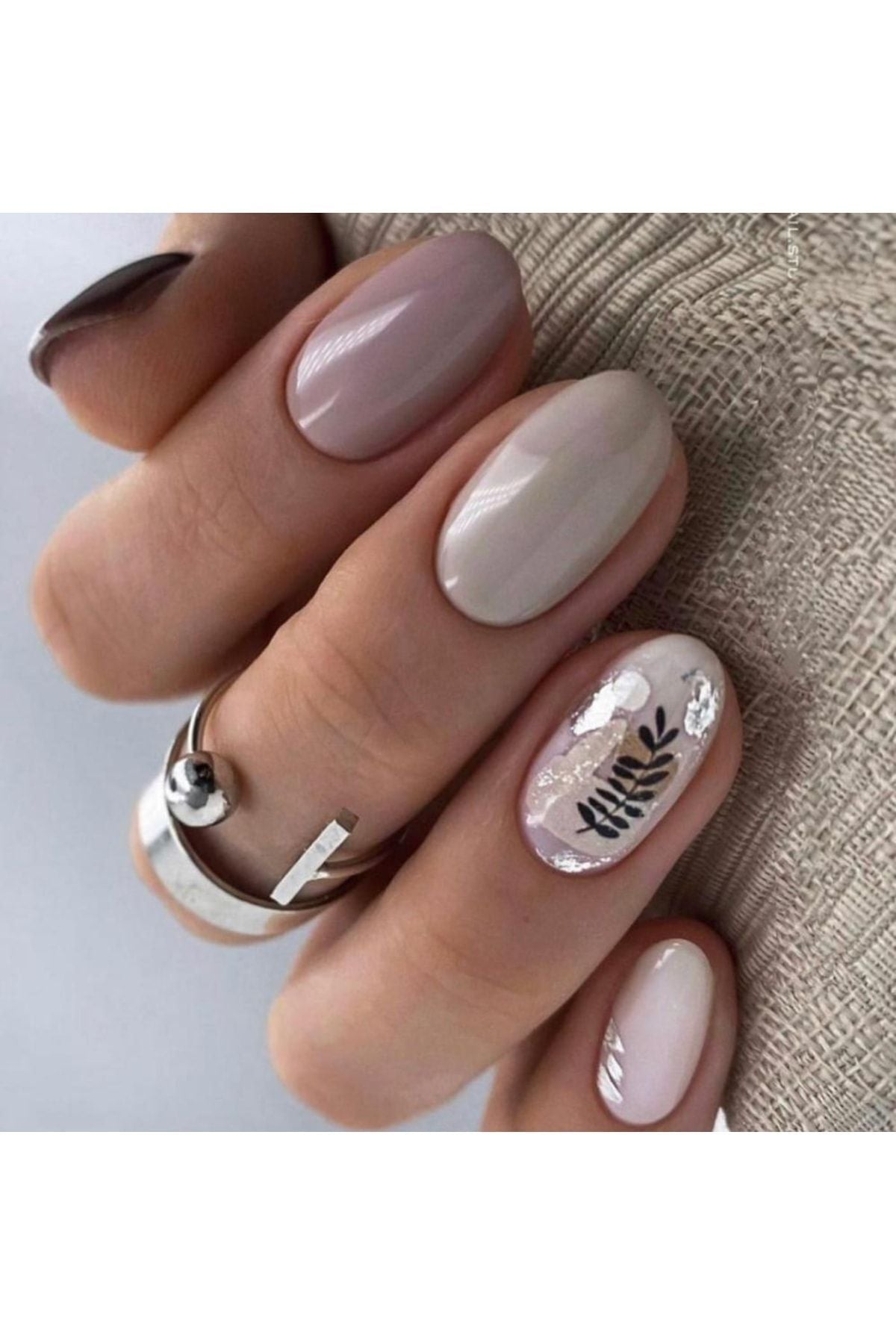 Yaprak Desenli Tırnak Dövmesi Tırnak Tattoo Nail Art Tırnak Sticker