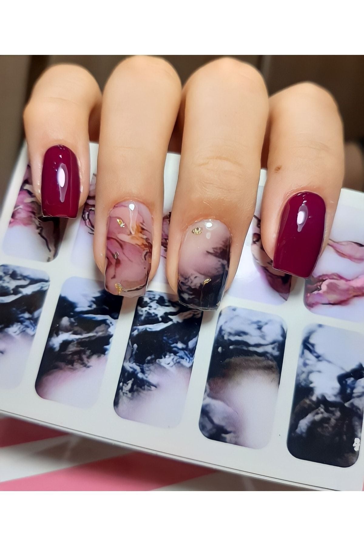 Güneş Batımı? Desenli Tırnak Dövmesi Tırnak Tattoo Nail Art Tırnak Sticker