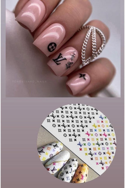 Vx Desenli Tırnak Dövmesi Tırnak Tattoo Nail Art Tırnak Sticker