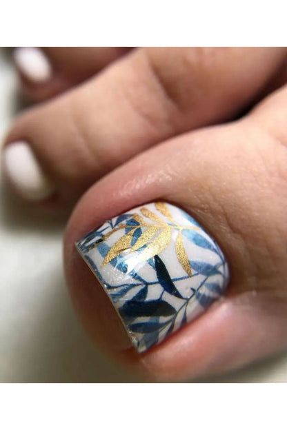 Yaprak Desenli Tırnak Dövmesi Tırnak Tattoo Nail Art Tırnak Sticker