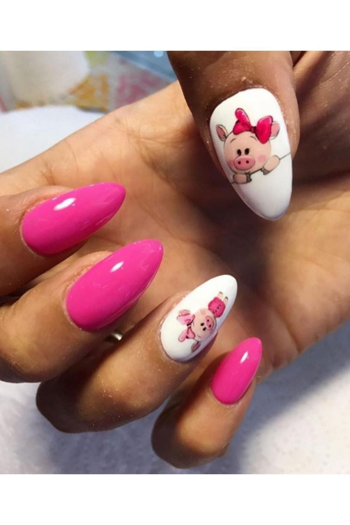 Domuz Desenli Tırnak Dövmesi Tırnak Tattoo Nail Art Tırnak Sticker