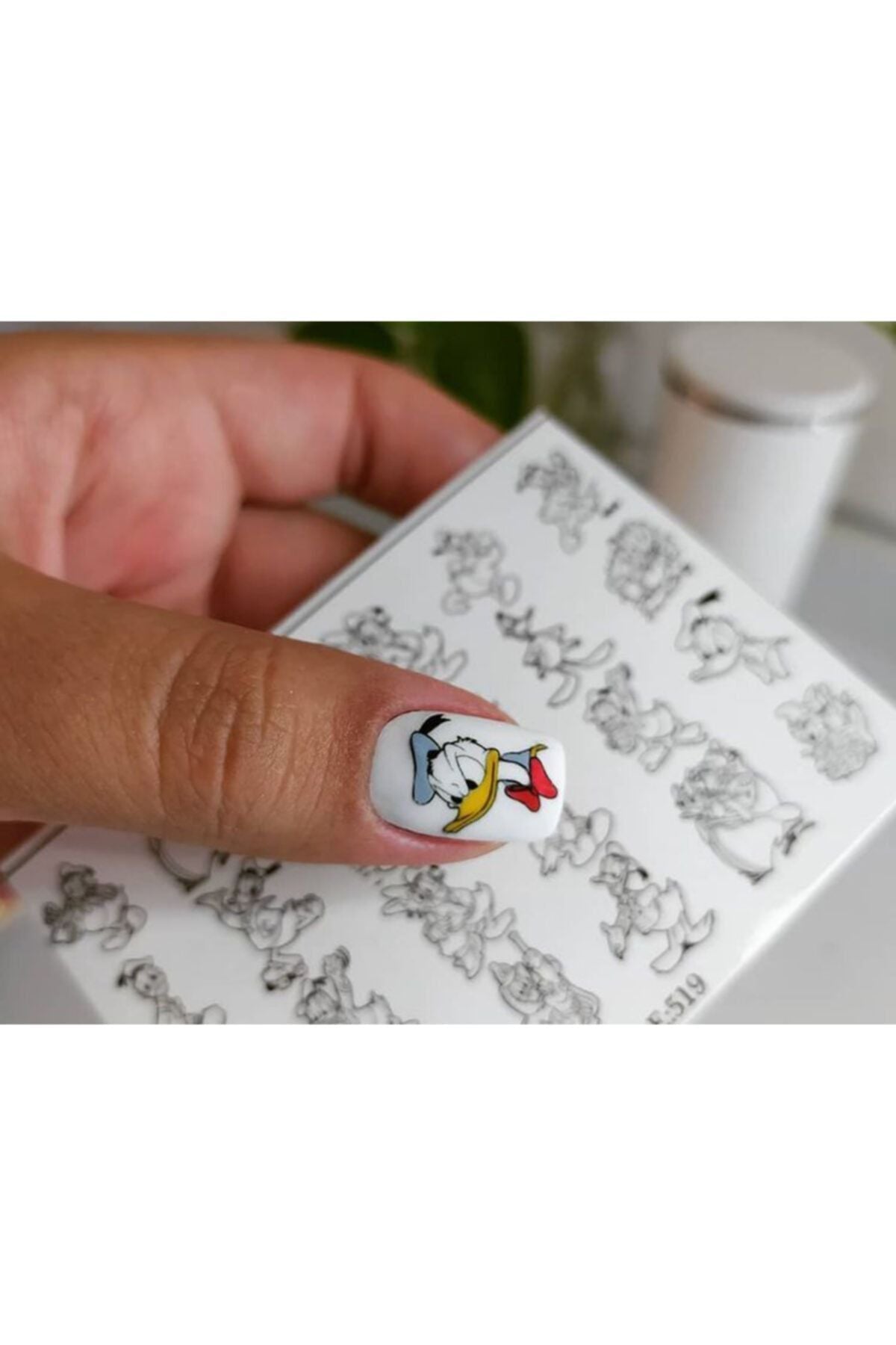 Donald Duck Ordek Desenli Tırnak Dövmesi Tırnak Tattoo Nail Art Tırnak Sticker