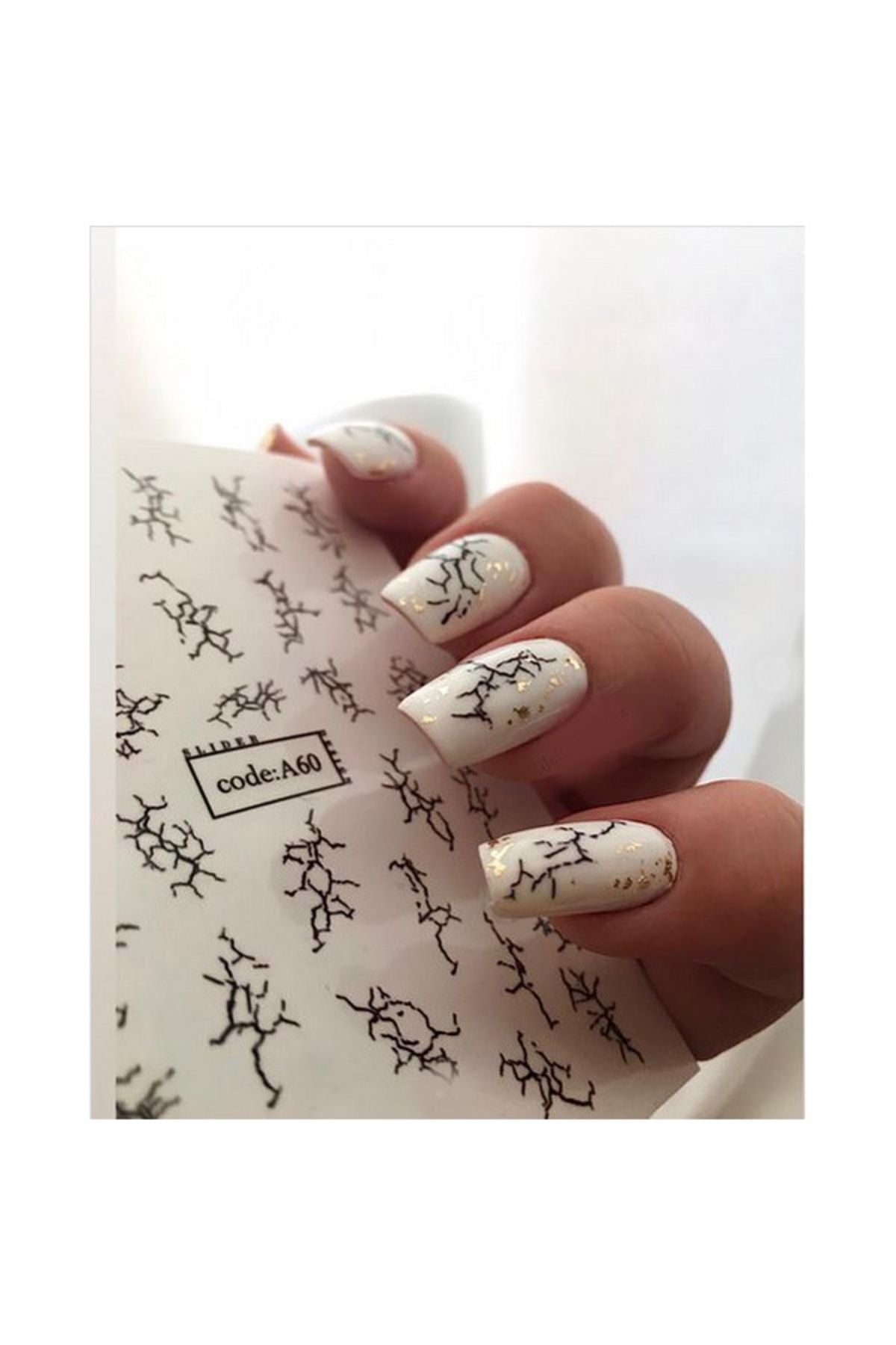 Siyah Çizgi Dövmesi Tırnak Tattoo Nail Art Tırnak Sticker