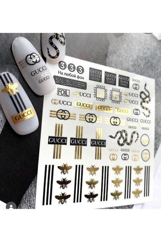 Arı yılan Desenli Tırnak Dövmesi Tırnak Tattoo Nail Art Tırnak Sticker