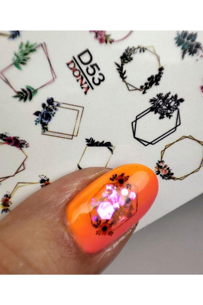 Halka Gül Desenli Tırnak Dövmesi Tırnak Tattoo Nail Art Tırnak Sticker