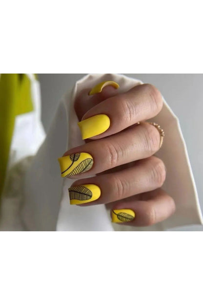 Yaprak Desenli Tırnak Dövmesi Tırnak Tattoo Nail Art Tırnak Sticker