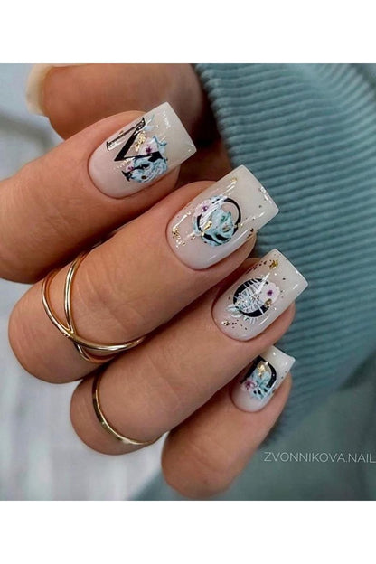 Renkli Yaprak? Desenli Tırnak Dövmesi Tırnak Tattoo Nail Art Tırnak Sticker