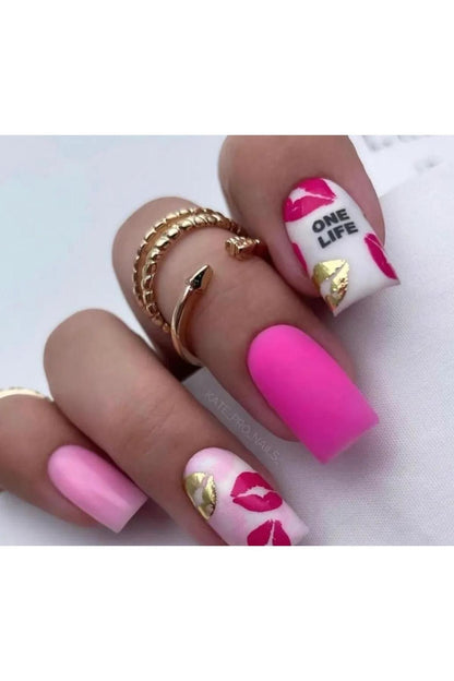 Dudak Desenli Tırnak Dövmesi Tırnak Tattoo Nail Art Tırnak Sticker