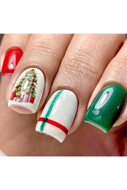 Yeni Yıl Krismas New Year Yeniyıl Desenli Tırnak Dövmesi Tırnak Tattoo Nail Art Tırnak Sticker