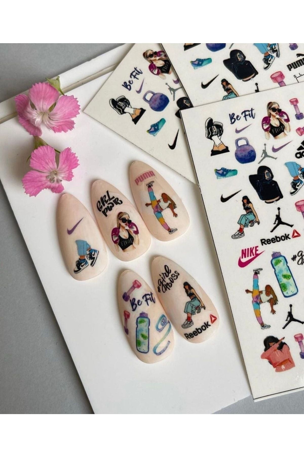 Spor Desenli Tırnak Dövmesi Tırnak Tattoo Nail Art Tırnak Sticker