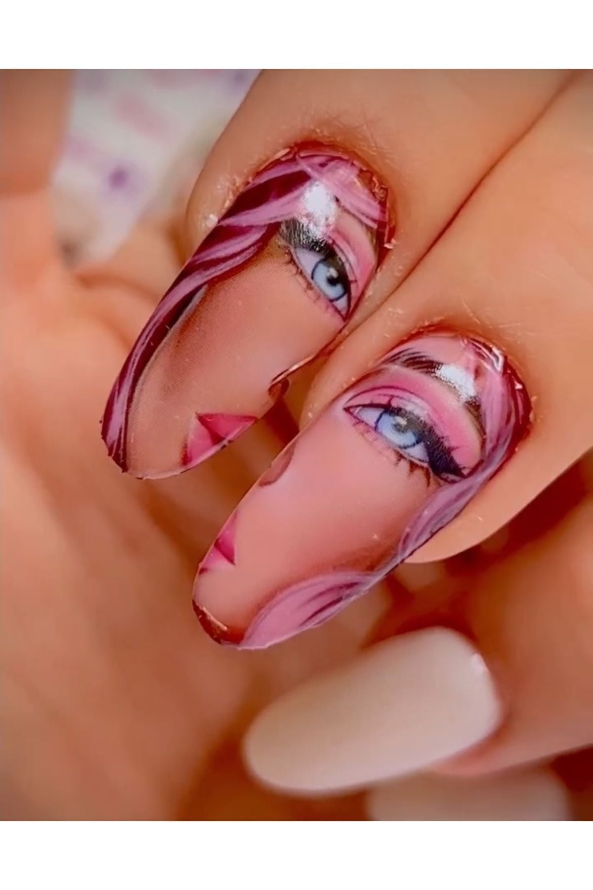 Barbi Desenli Tırnak Dövmesi Tırnak Tattoo Nail Art Tırnak Sticker