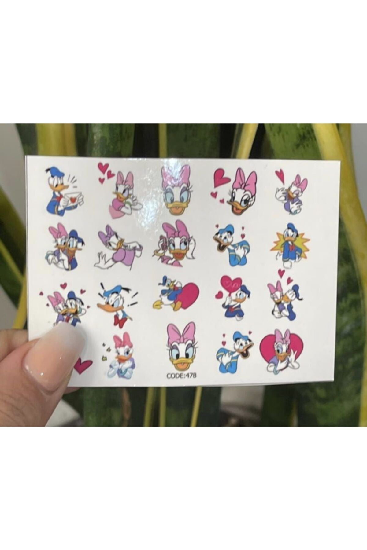 Donald Duck Ordek Desenli Tırnak Dövmesi Tırnak Tattoo Nail Art Tırnak Sticker