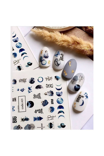 Ay Desenli Tırnak Dövmesi Tırnak Tattoo Nail Art Tırnak