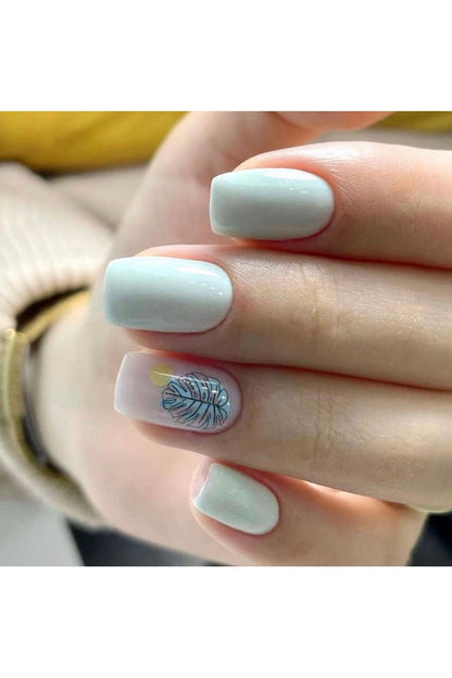 Yaprak Desenli Tırnak Dövmesi Tırnak Tattoo Nail Art Tırnak Sticker