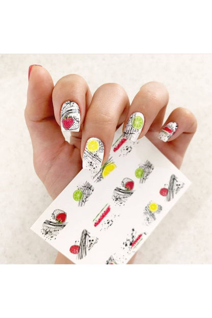 Karpuz Desenli Tırnak Dövmesi Tırnak Tattoo Nail Art Tırnak Sticker