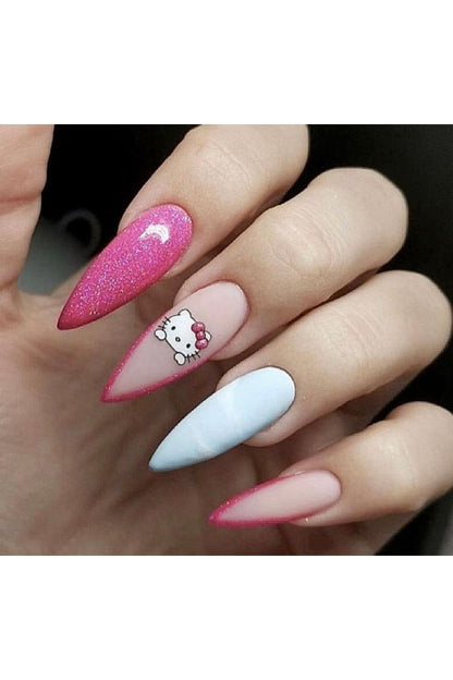 Hello keti Desenli Tırnak Dövmesi Tırnak Tattoo Nail Art Tırnak Sticker