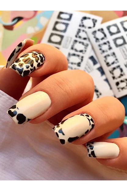 Leopar A 73 Desenli Tırnak Dövmesi Tırnak Tattoo Nail Art Tırnak Sticker