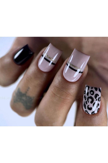 Renkli Çizgili Desenli Tırnak Dövmesi Tırnak Tattoo Nail Art Tırnak Sticker