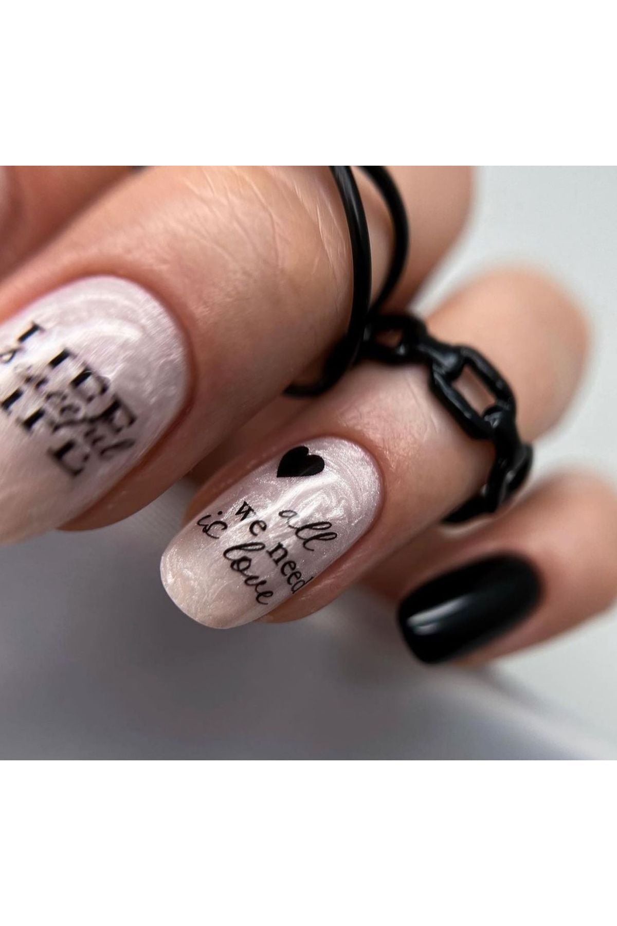 Yazı Desenli Tırnak Dövmesi Tırnak Tattoo Nail Art Tırnak Sticker