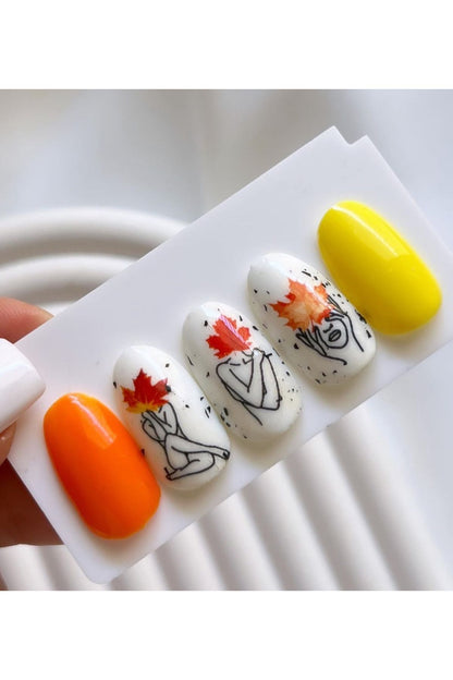 Son Bahar Yapak Desenli Tırnak Dövmesi Tırnak Tattoo Nail Art Tırnak Sticker