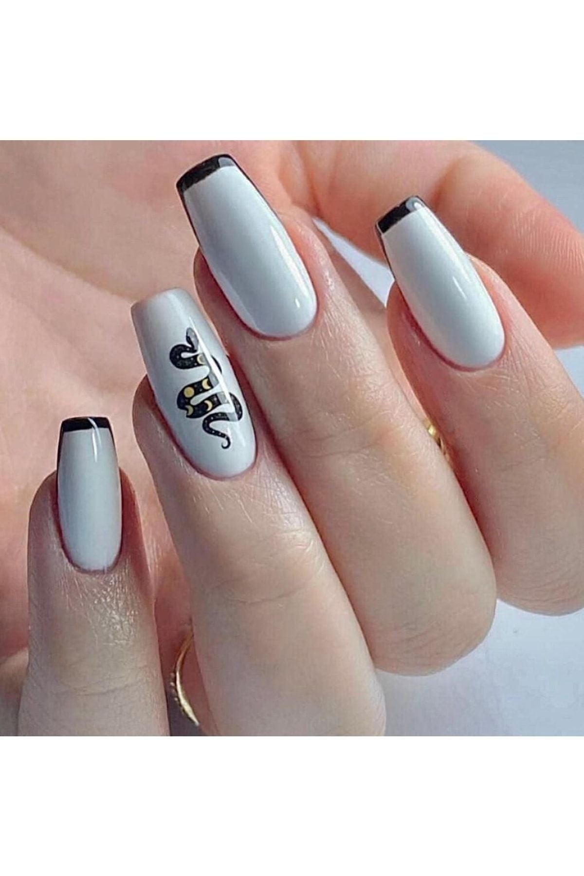 Renkli Yılan Desenli Tırnak Dövmesi Tırnak Tattoo Nail Art Tırnak Sticker