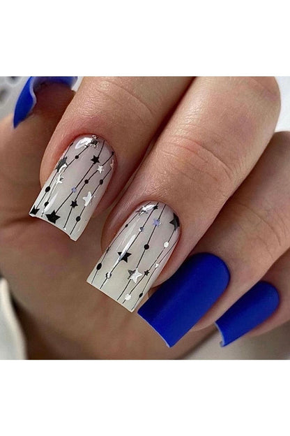 Yıldız Desenli Tırnak Dövmesi Tırnak Tattoo Nail Art Tırnak Sticker