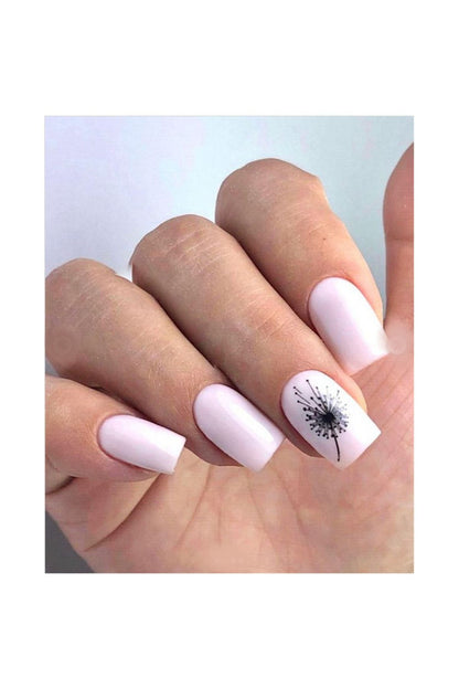 Ruzgar Gülü Desenli Tırnak Dövmesi Tırnak Tattoo Nail Art Tırnak Sticker