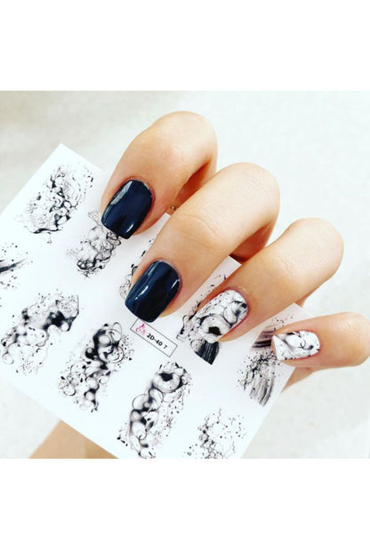 Duman Ful Desenli Tırnak Dövmesi Tırnak Tattoo Nail Art Tırnak Sticker