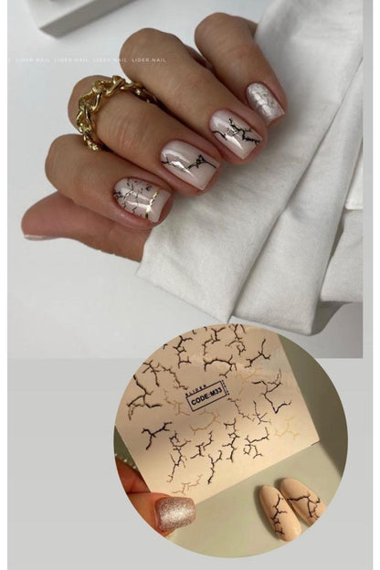 Siyah Çizgi Dövmesi Tırnak Tattoo Nail Art Tırnak Sticker