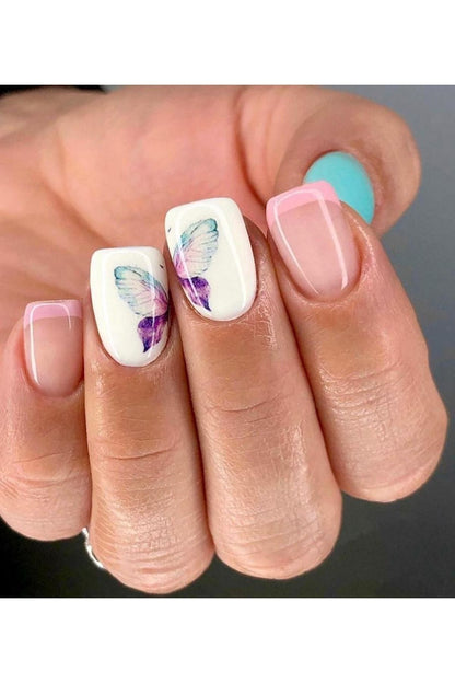 Kelebek Desenli Tırnak Dövmesi Tırnak Tattoo Nail Art Tırnak Sticker