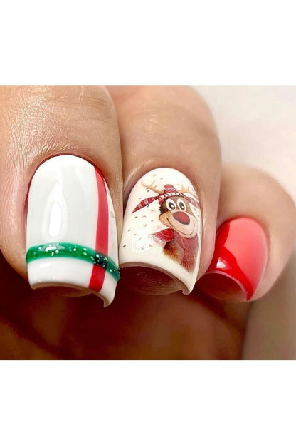 Yeni Yıl Krismas New Year Yeniyıl Desenli Tırnak Dövmesi Tırnak Tattoo Nail Art Tırnak Sticker