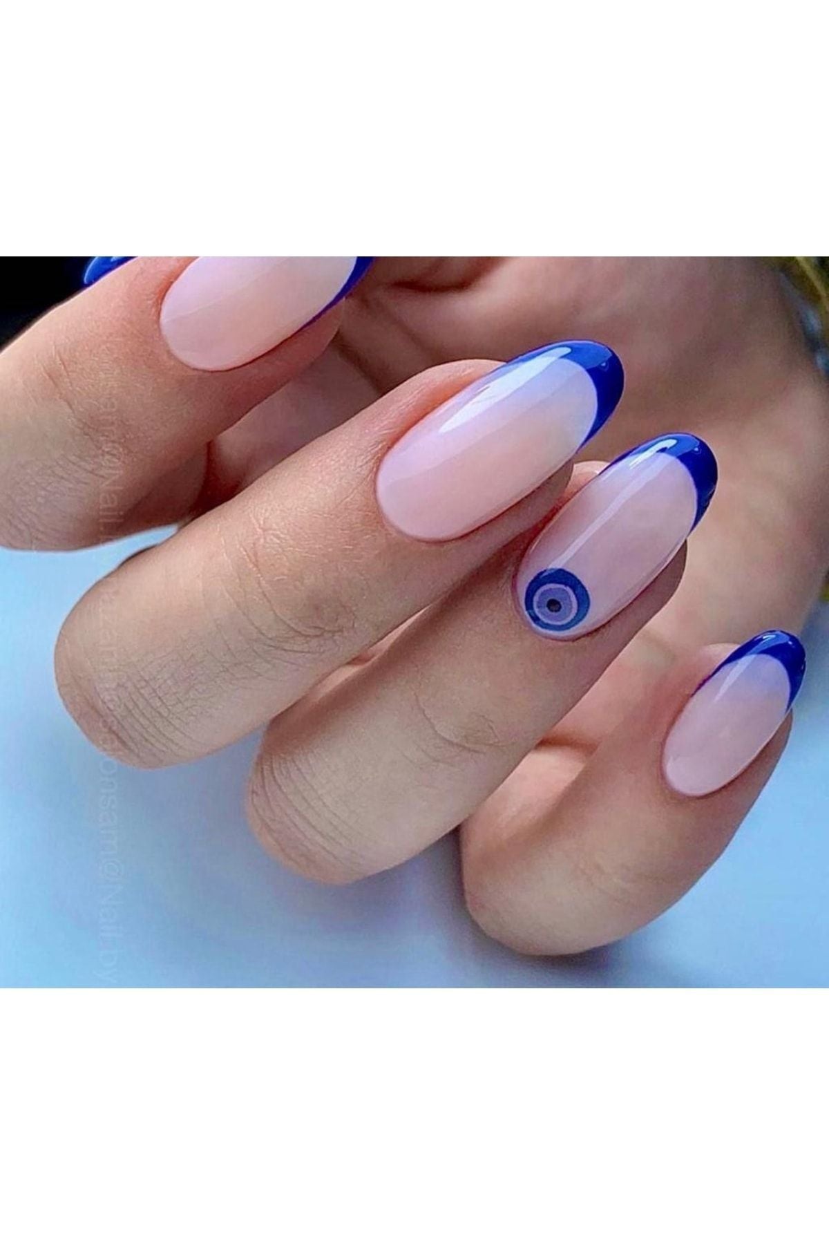 Nazar Boncuğu Desenli Tırnak Dövmesi Tırnak Tattoo Nail Art Tırnak Sticker