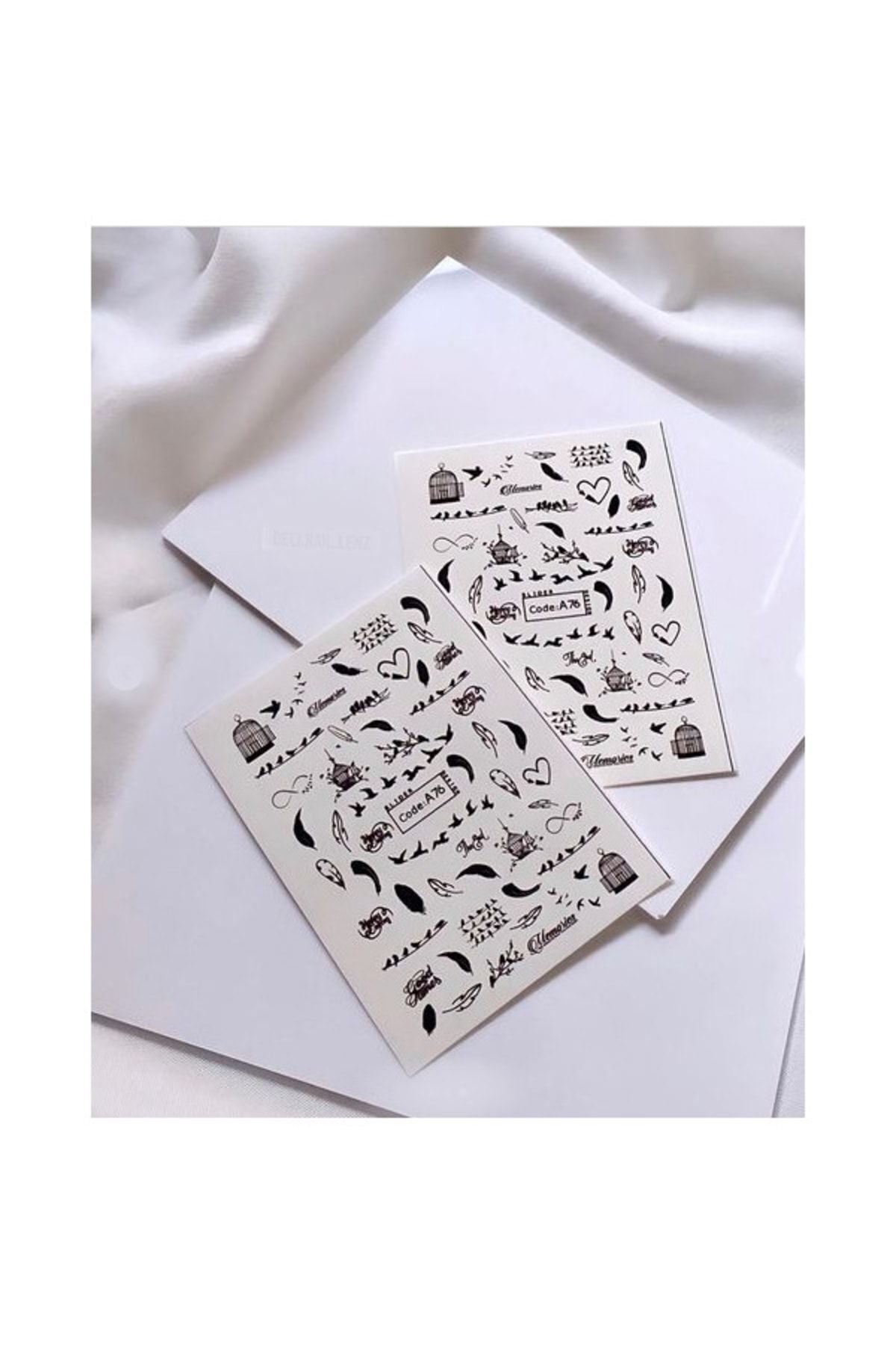 Özgür Kuş Desenli Tırnak Dövmesi Tırnak Tattoo Nail Art Tırnak Sticker