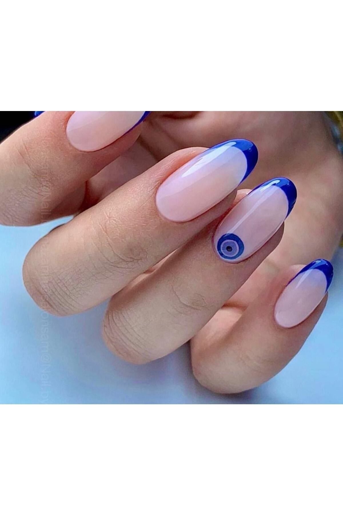 Nazar Boncuğu Desenli Tırnak Dövmesi Tırnak Tattoo Nail Art Tırnak Sticker