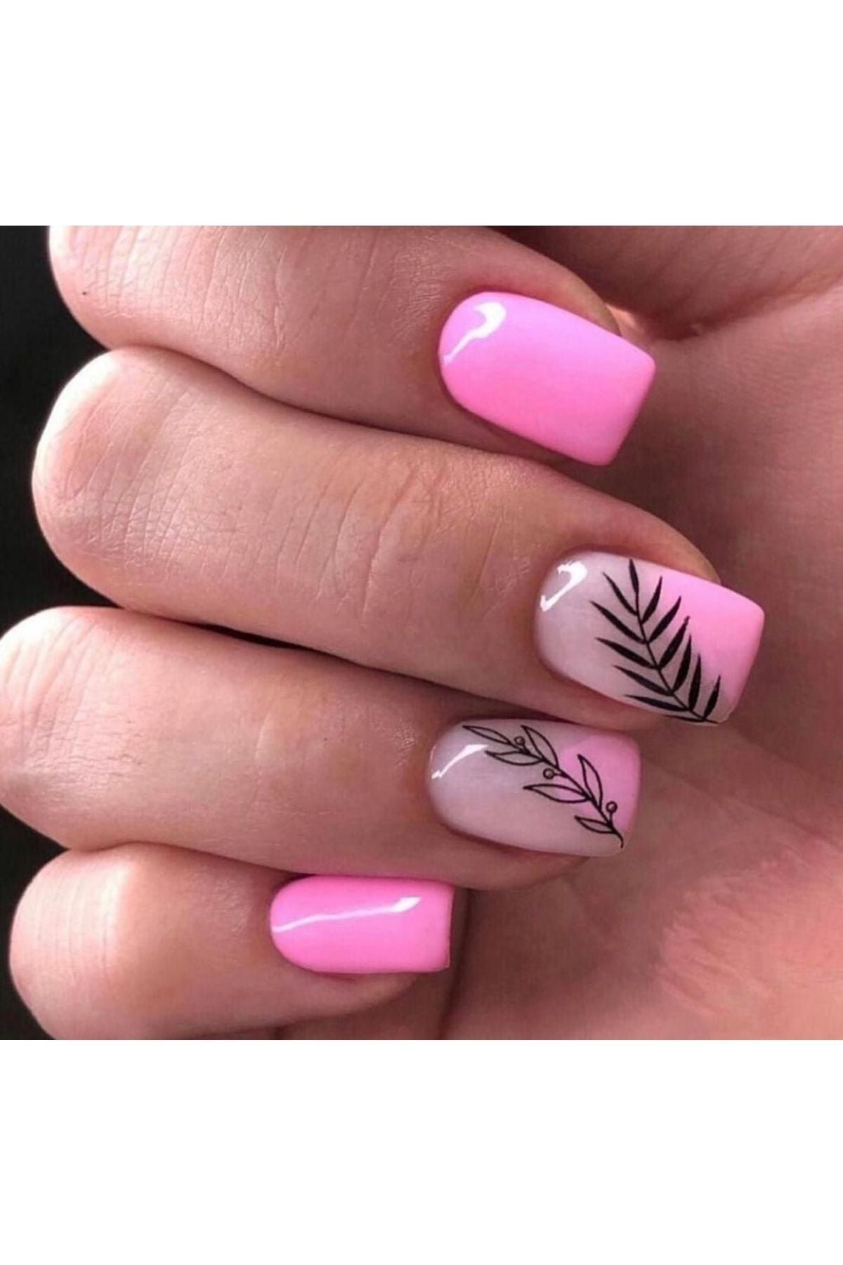 Yaprak Desenli Tırnak Dövmesi Tırnak Tattoo Nail Art Tırnak Sticker