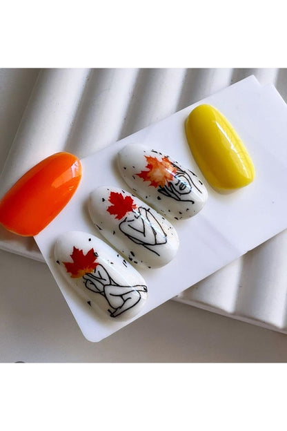 Son Bahar Yapak Desenli Tırnak Dövmesi Tırnak Tattoo Nail Art Tırnak Sticker