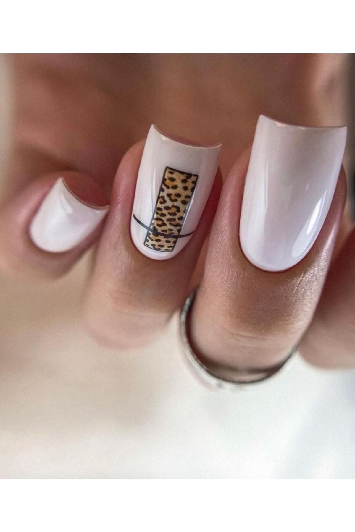 Leopar A 32 Desenli Tırnak Dövmesi Tırnak Tattoo Nail Art Tırnak Sticker