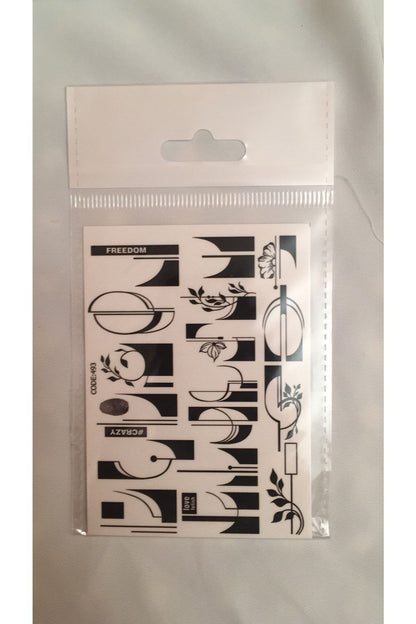 Aşk Desenli Tırnak Dövmesi Tırnak Tattoo Nail Art Tırnak Sticker