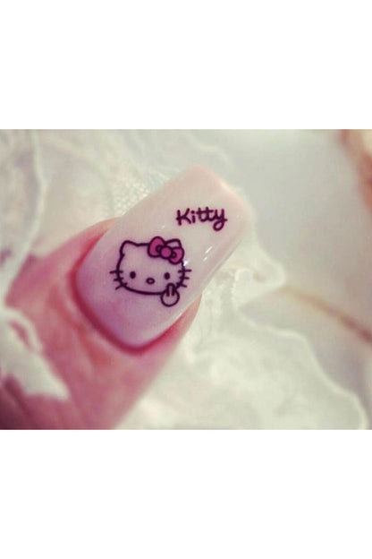 Hello keti Desenli Tırnak Dövmesi Tırnak Tattoo Nail Art Tırnak Sticker