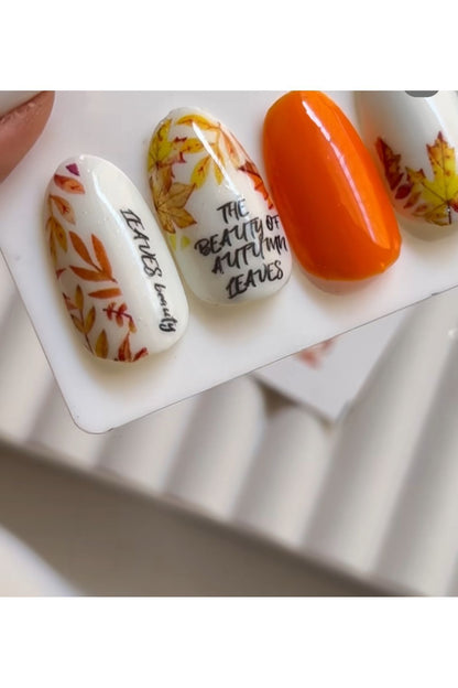 Son Bahar Yaparak Desenli Tırnak Dövmesi Tırnak Tattoo Nail Art Tırnak Sticker