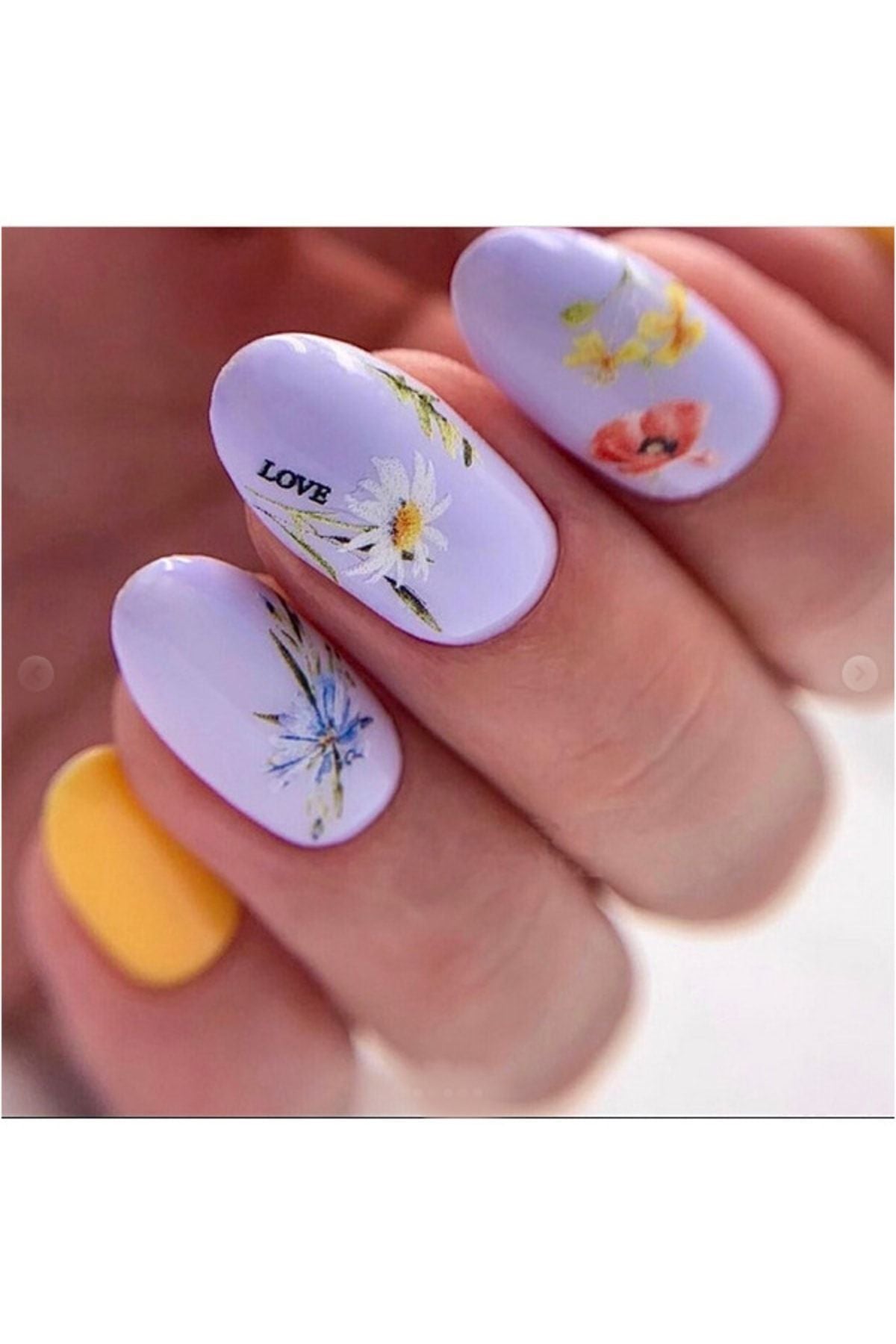 Firuze Gül Desenli Tırnak Dövmesi Tırnak Tattoo Nail Art Tırnak Sticker